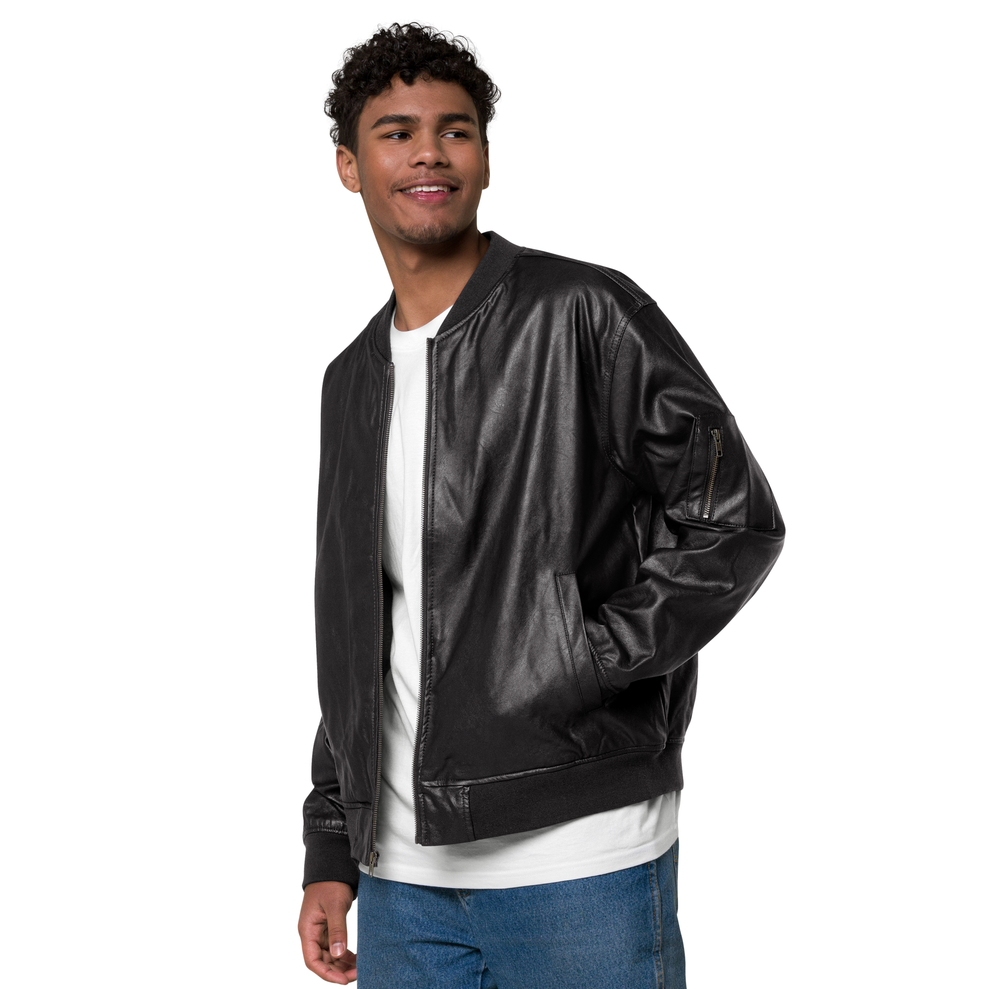 AB&CO Leather Bomber Jacket AB&CO