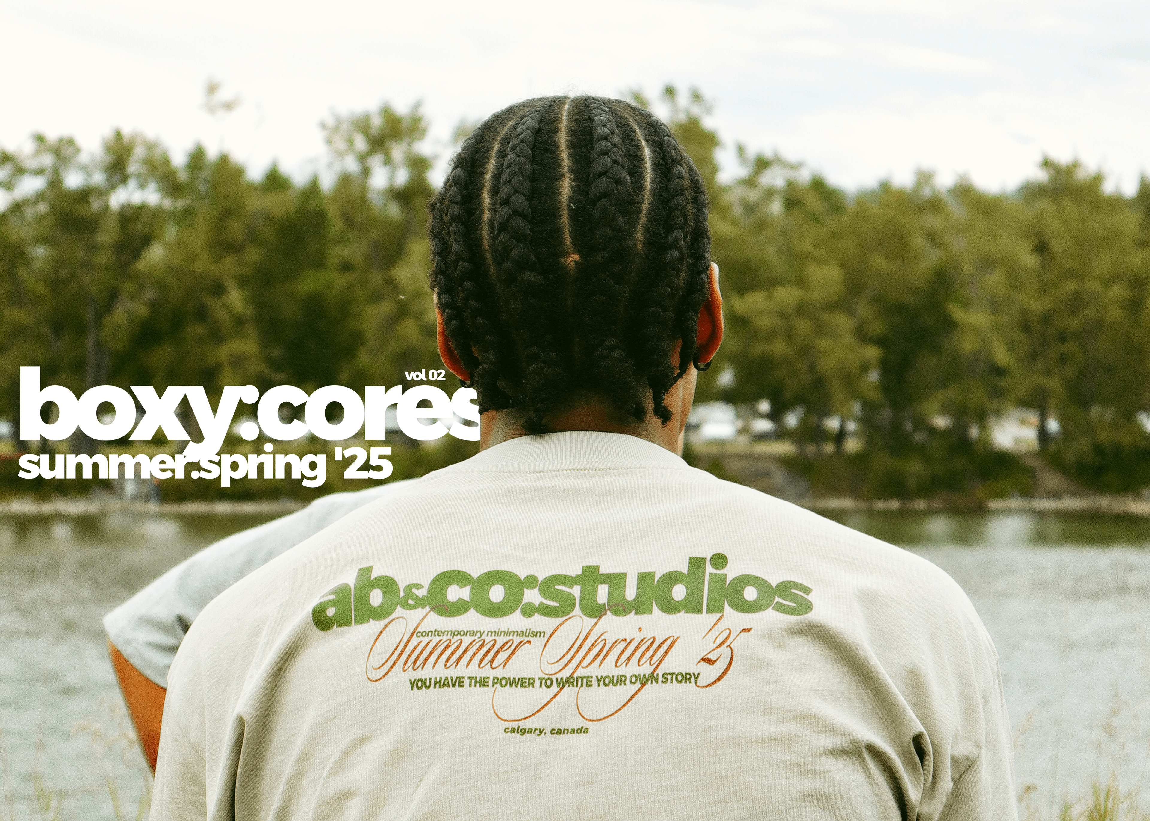 AB&CO streetwear collection banner featuring models in casual clothing