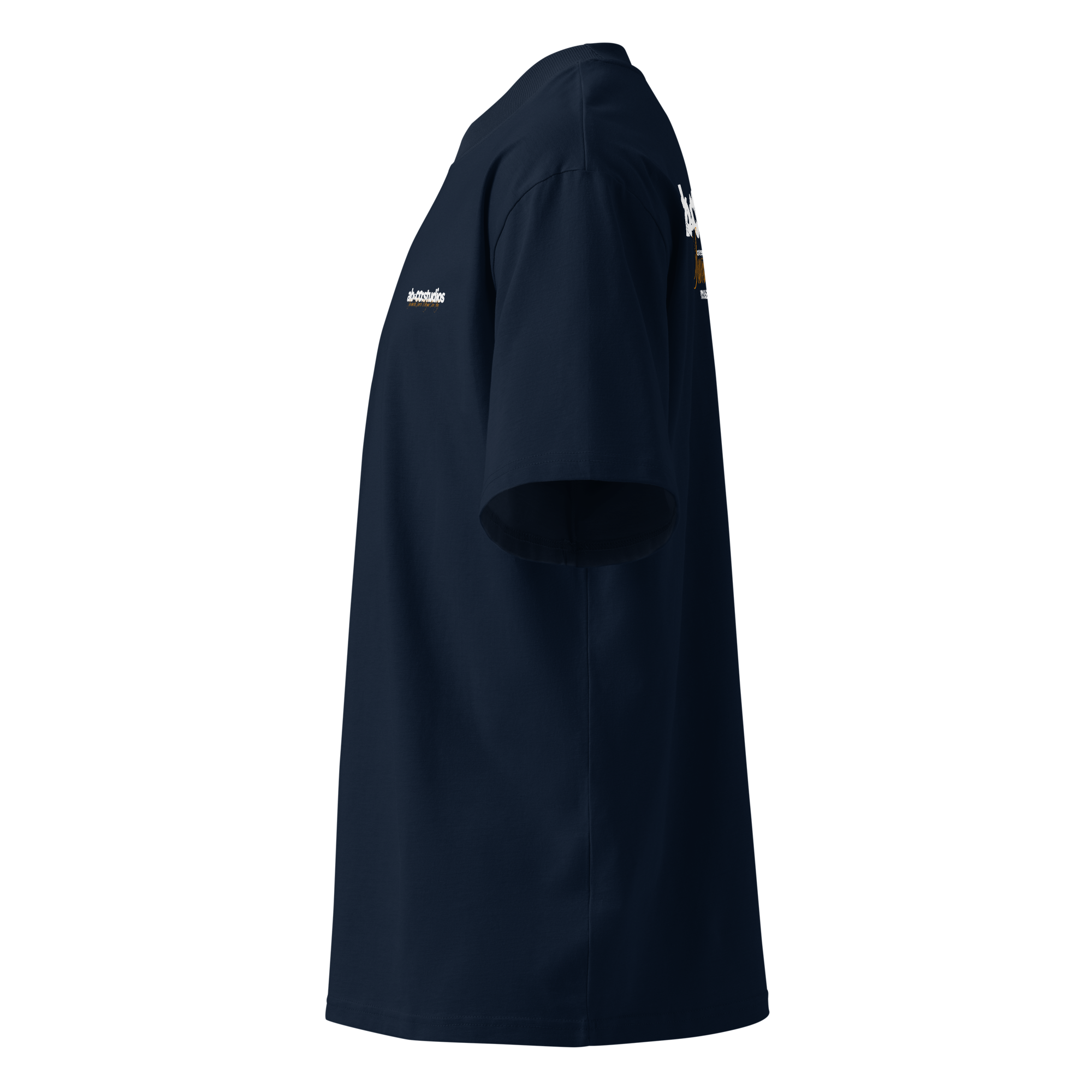 Heavyweight oversized boxy t-shirt in Admiral Blue with dropped shoulders and wide collar, perfect for streetwear and everyday wear.