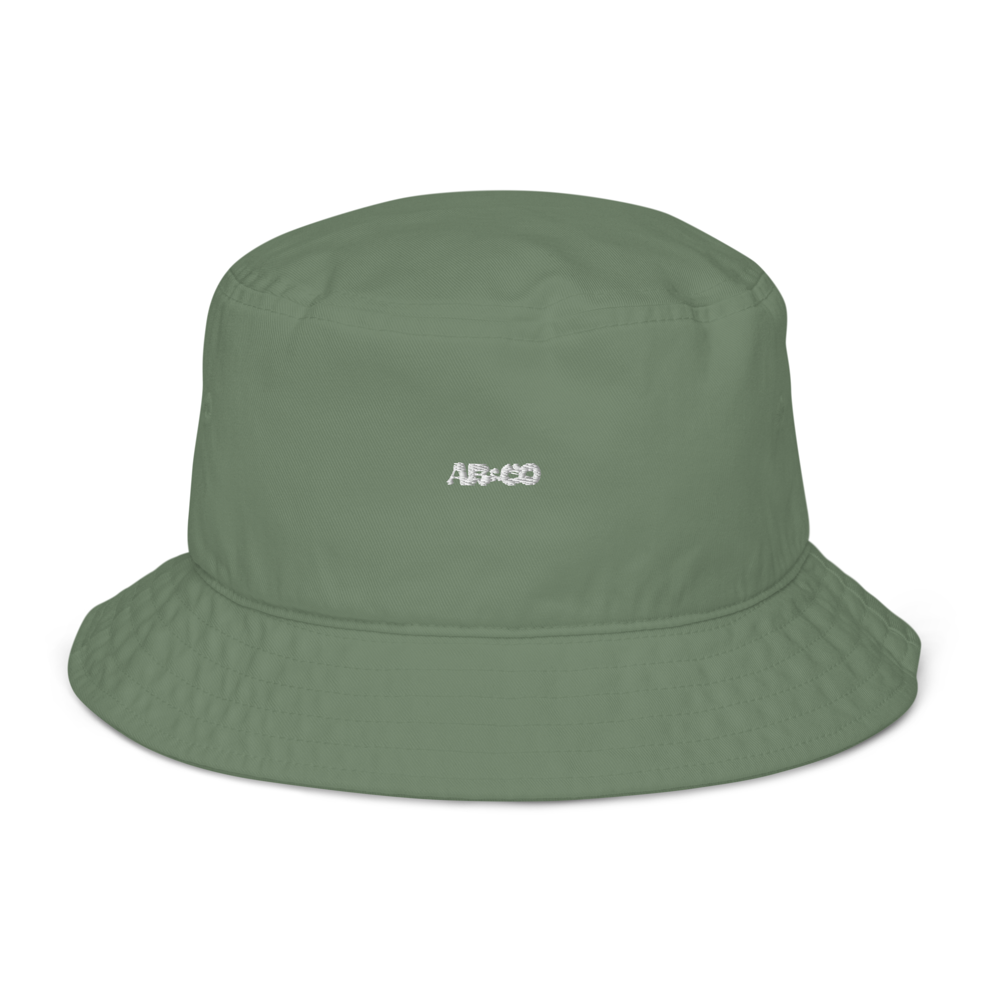 Organic cotton bucket hat with embroidered logo, unisex, classic wide brim, casual and sustainable accessory