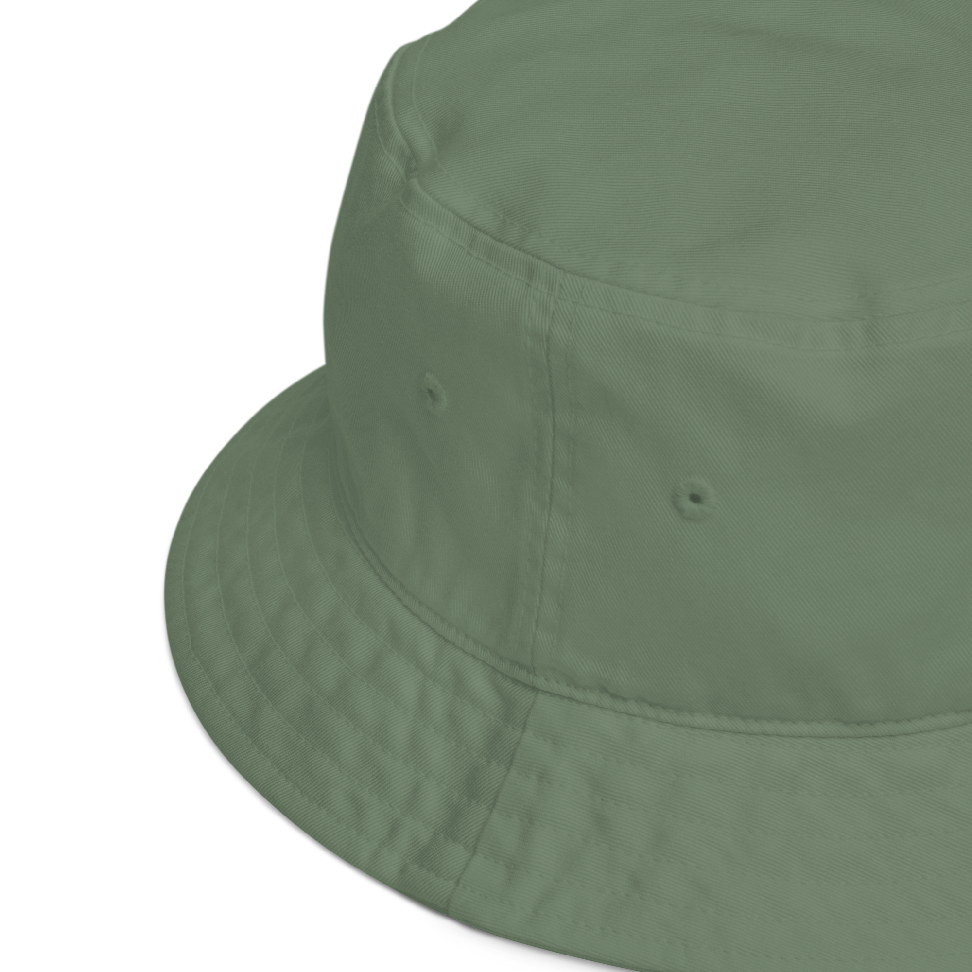 Organic cotton bucket hat with embroidered logo, unisex, classic wide brim, casual and sustainable accessory