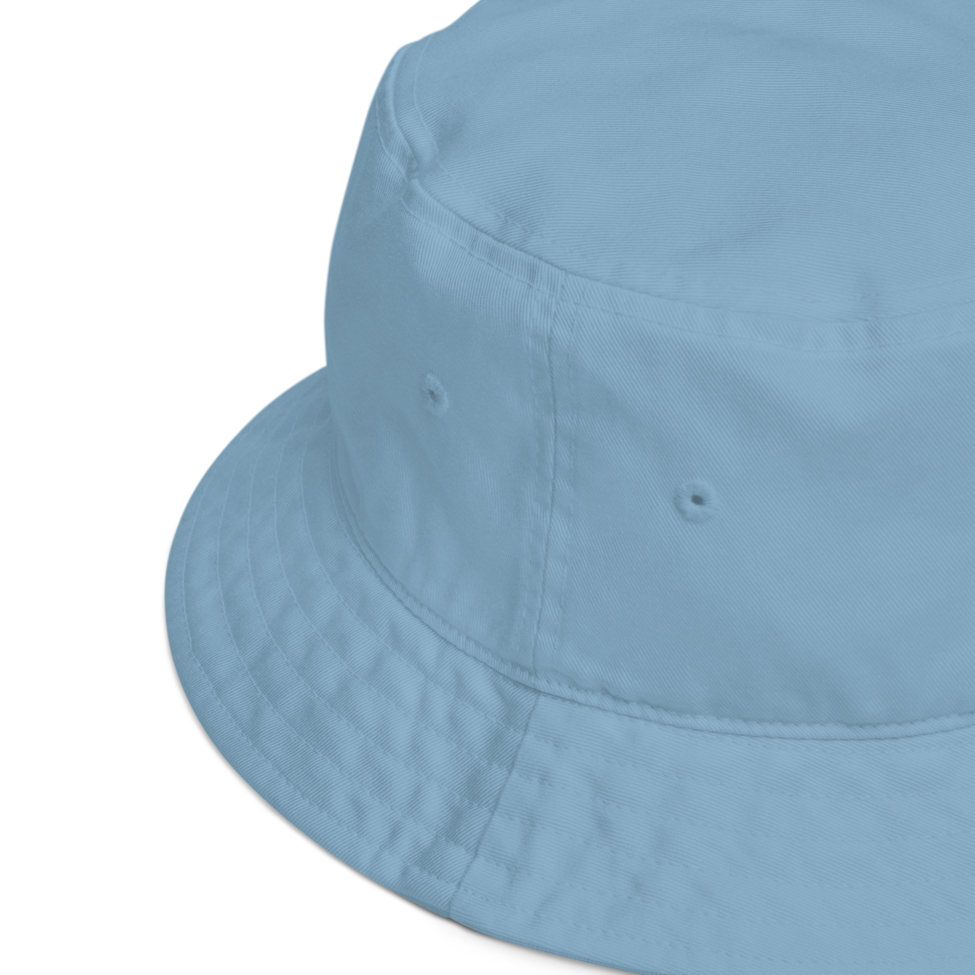 Organic cotton bucket hat with embroidered logo, unisex, classic wide brim, casual and sustainable accessory