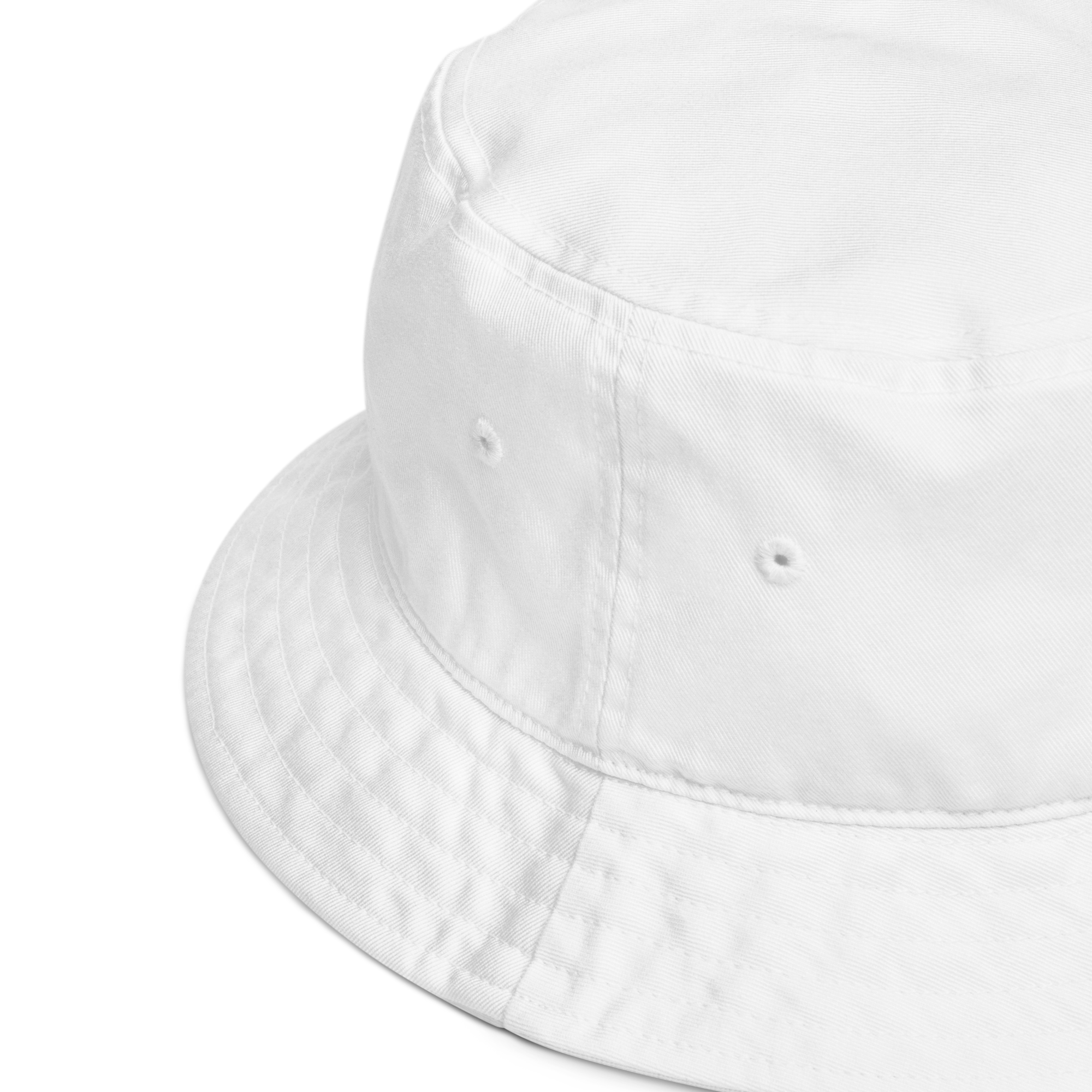 Organic cotton bucket hat with embroidered logo, unisex, classic wide brim, casual and sustainable accessory