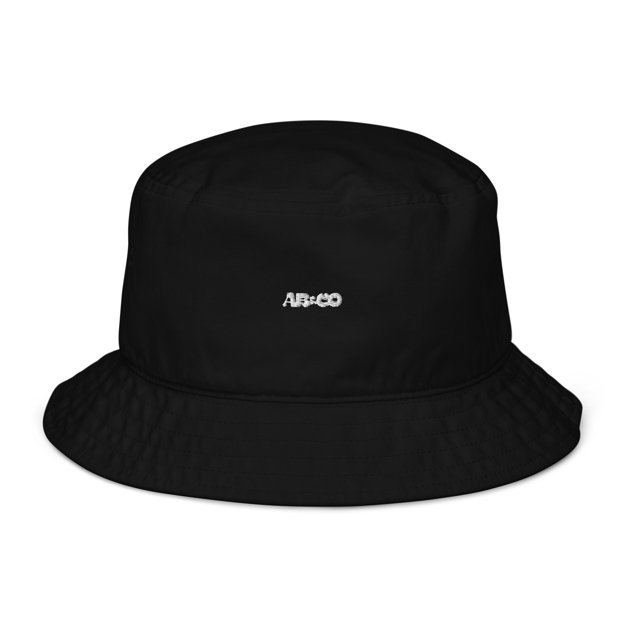 Organic cotton bucket hat with embroidered logo, unisex, classic wide brim, casual and sustainable accessory