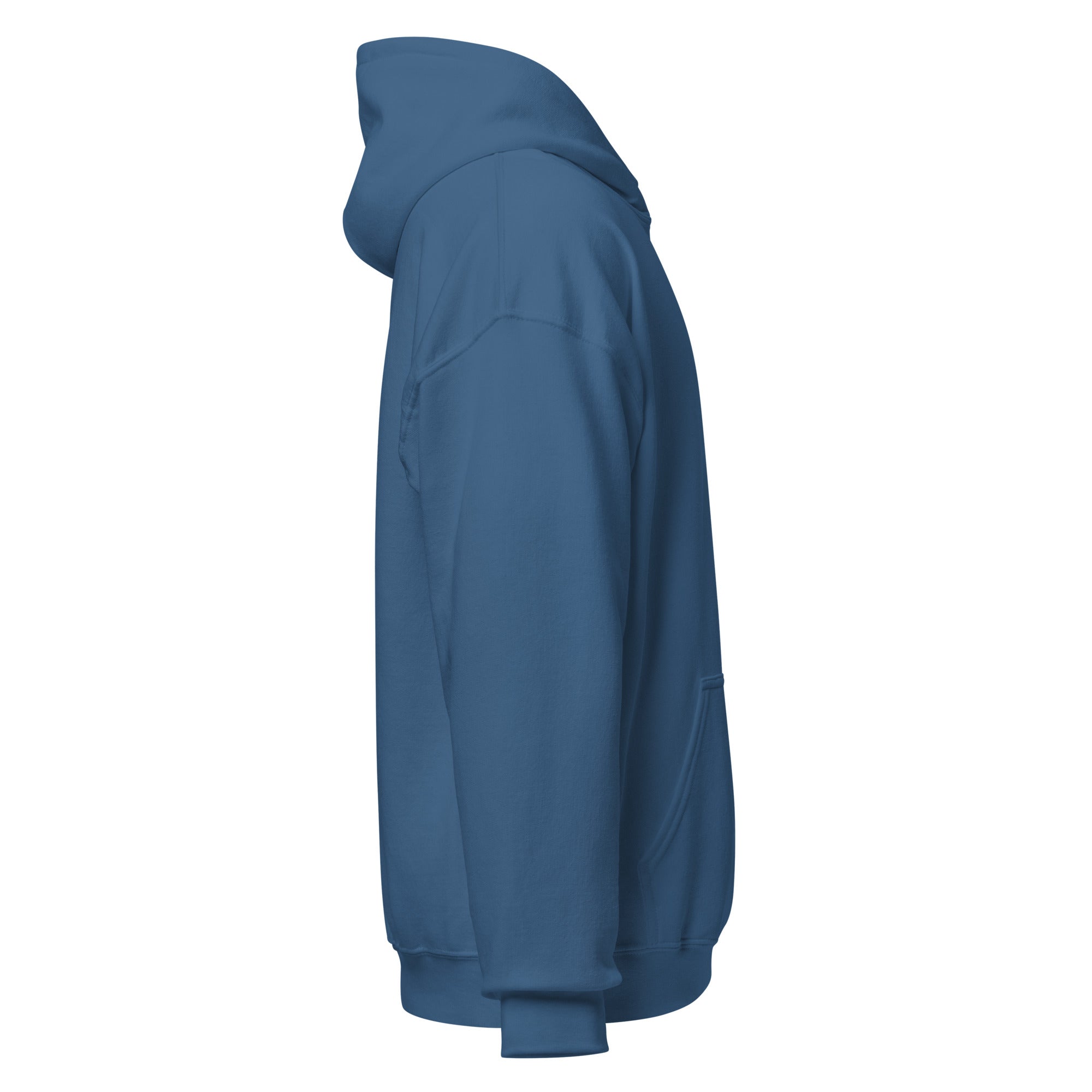 Blue embroidered hoodie featuring soft interior, premium comfort, and structured streetwear fit.