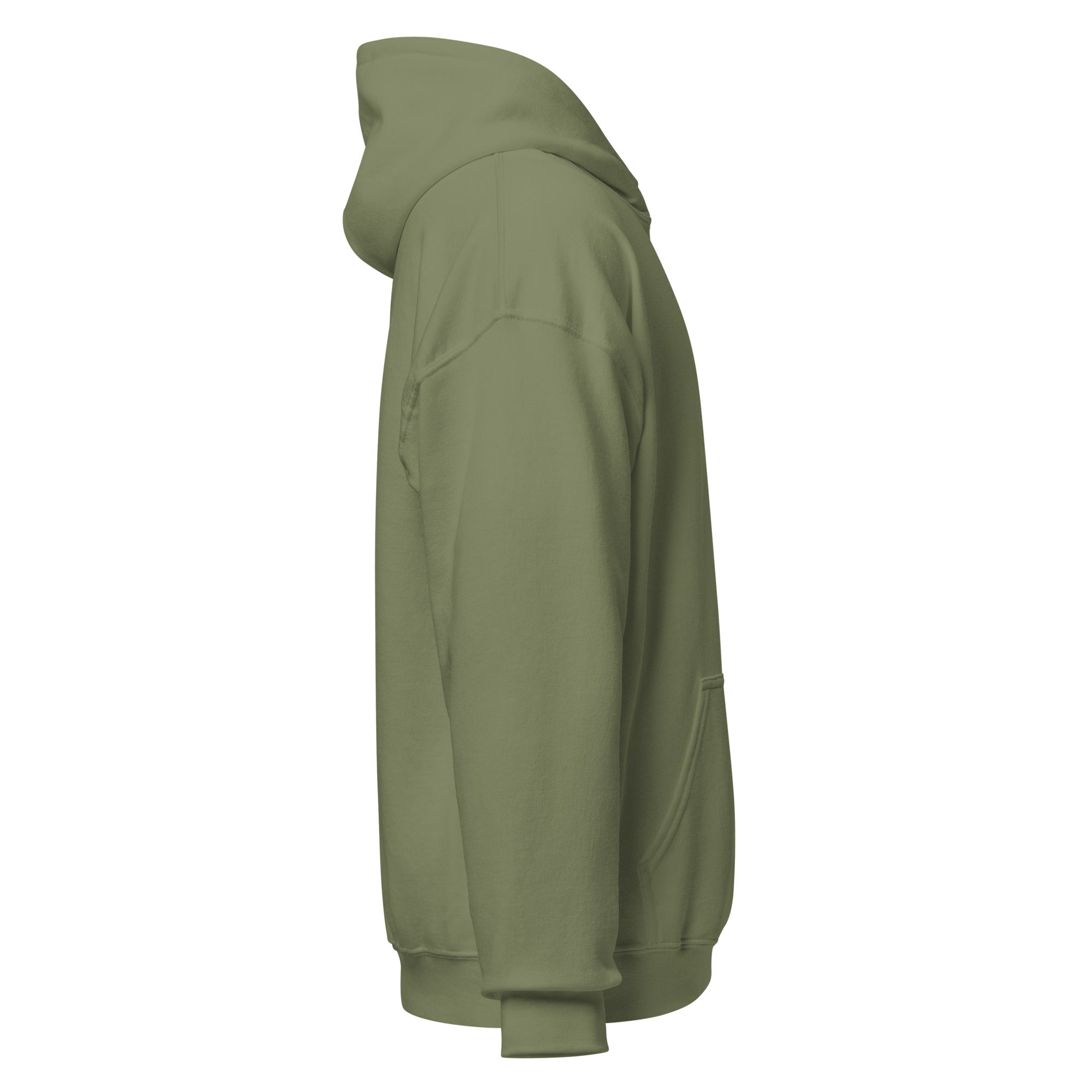 Green embroidered hoodie with soft interior, structured fit, and clean minimal streetwear style