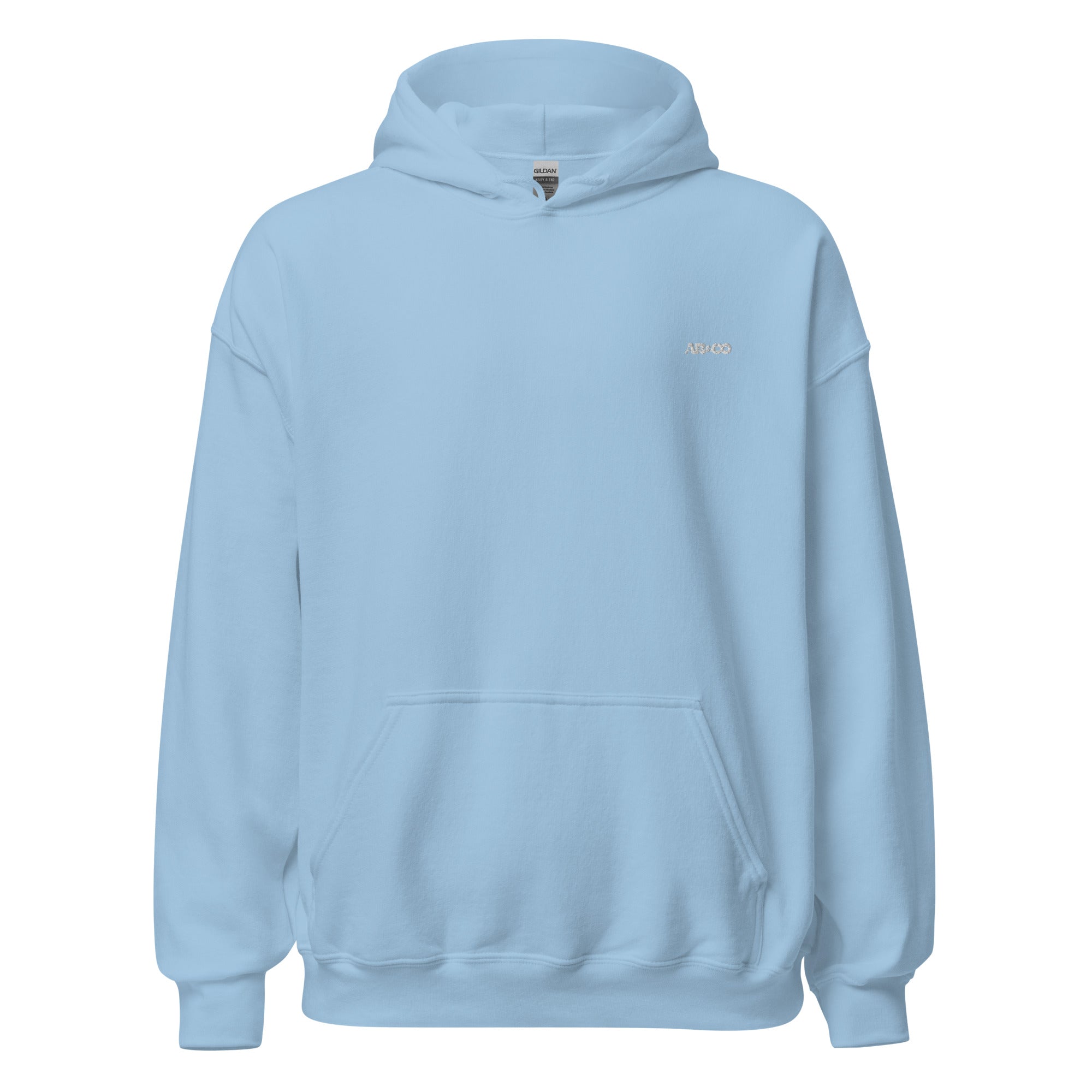 Blue embroidered hoodie featuring soft interior, premium comfort, and structured streetwear fit.