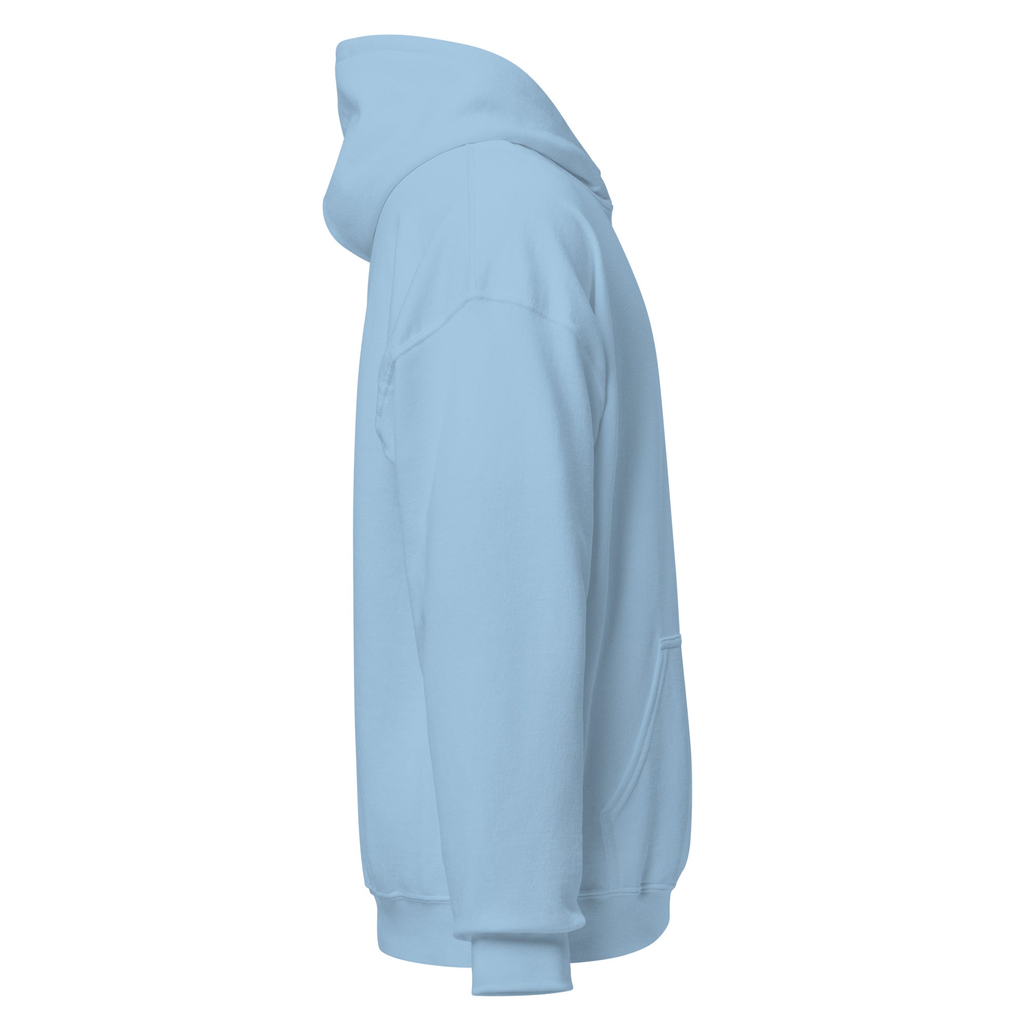 Blue embroidered hoodie featuring soft interior, premium comfort, and structured streetwear fit.