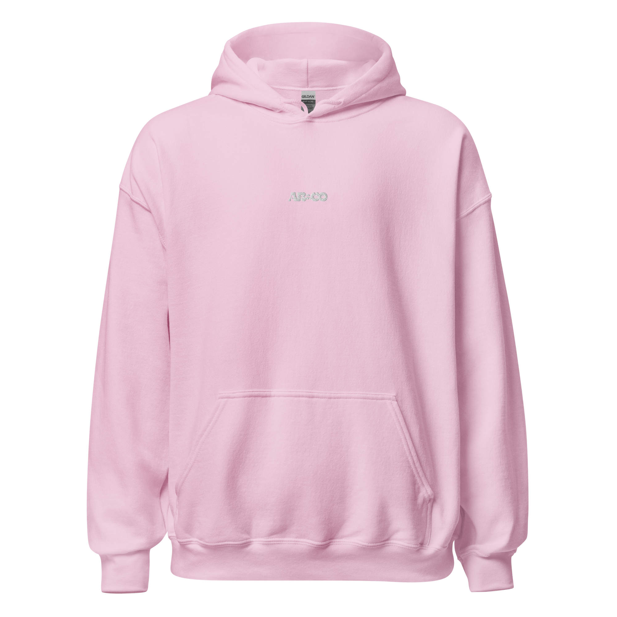 Pink embroidered hoodie with soft interior, structured fit, and clean minimal streetwear style.”