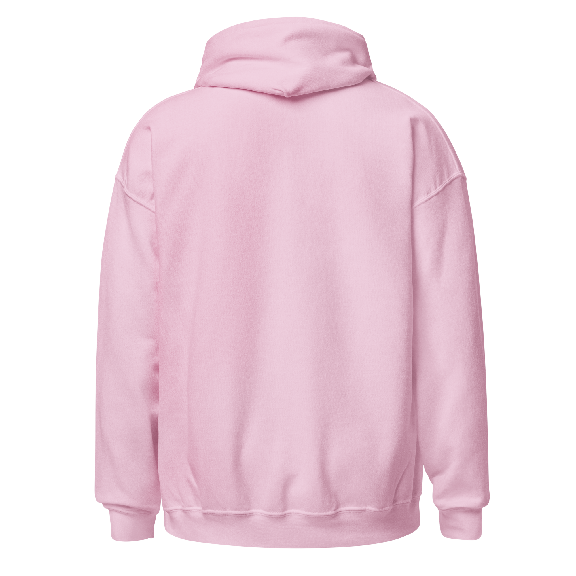 Pink embroidered hoodie with soft interior, structured fit, and clean minimal streetwear style.