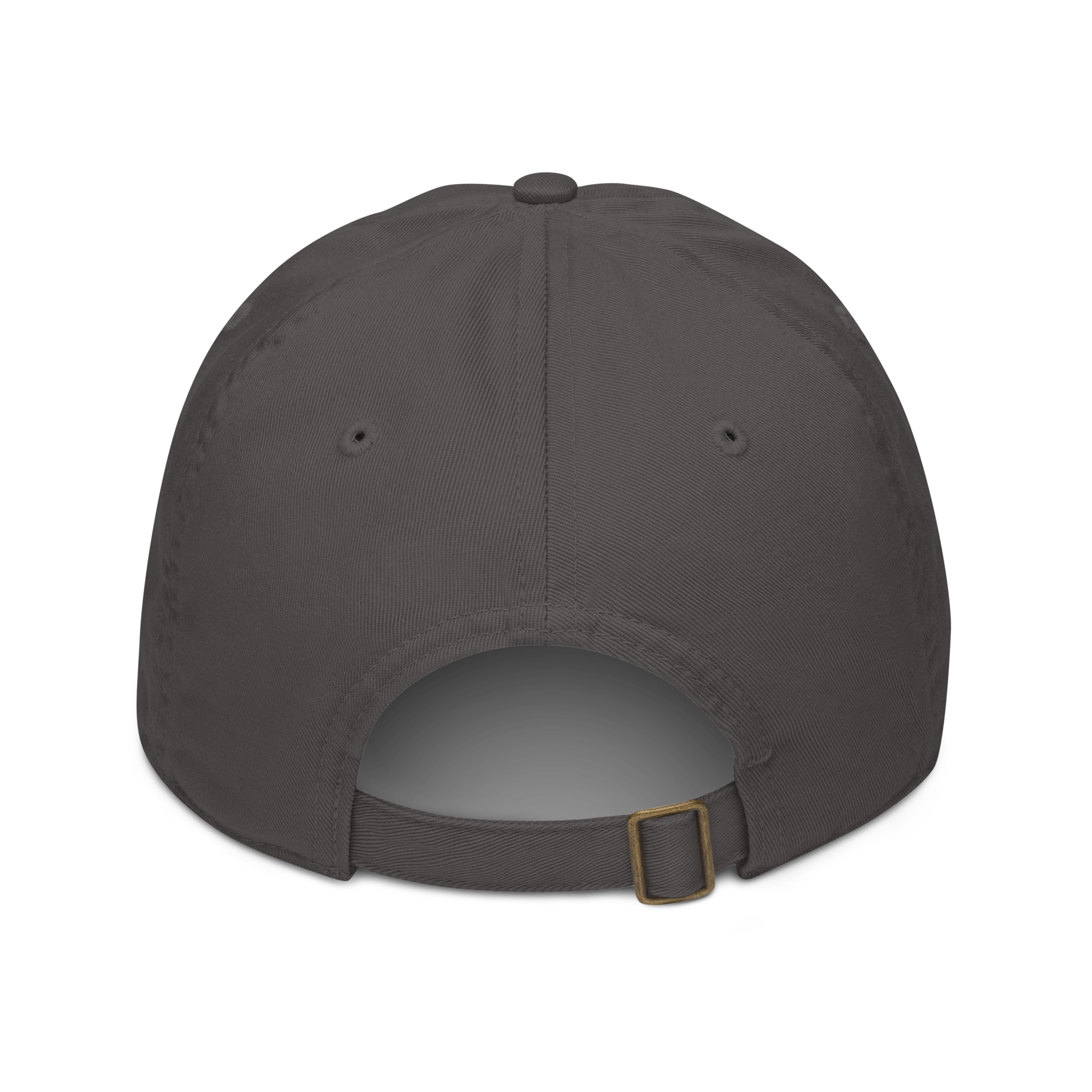 Organic cotton dad hat in Beige with embroidered logo, curved brim, and adjustable strap for a relaxed streetwear fit.
