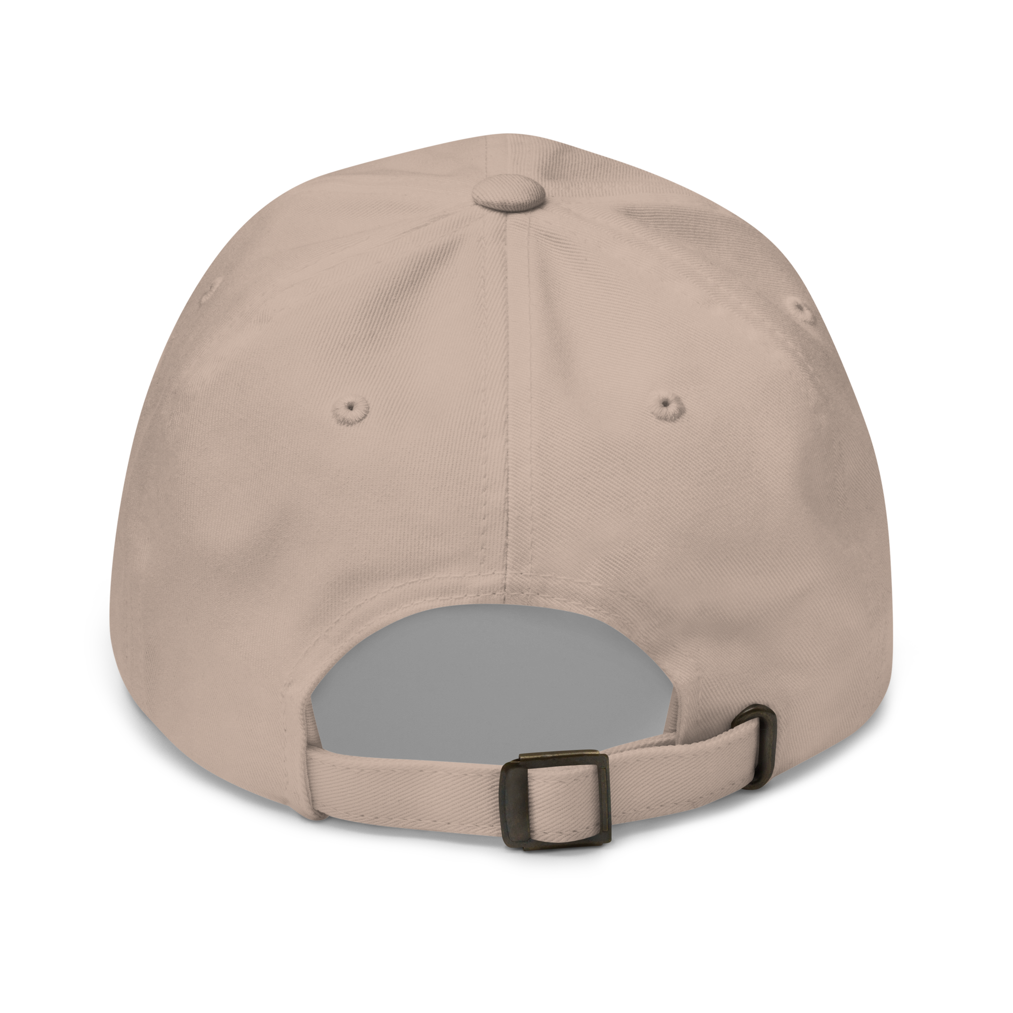 Organic cotton dad hat in Beige with embroidered logo, curved brim, and adjustable strap for a relaxed streetwear fit