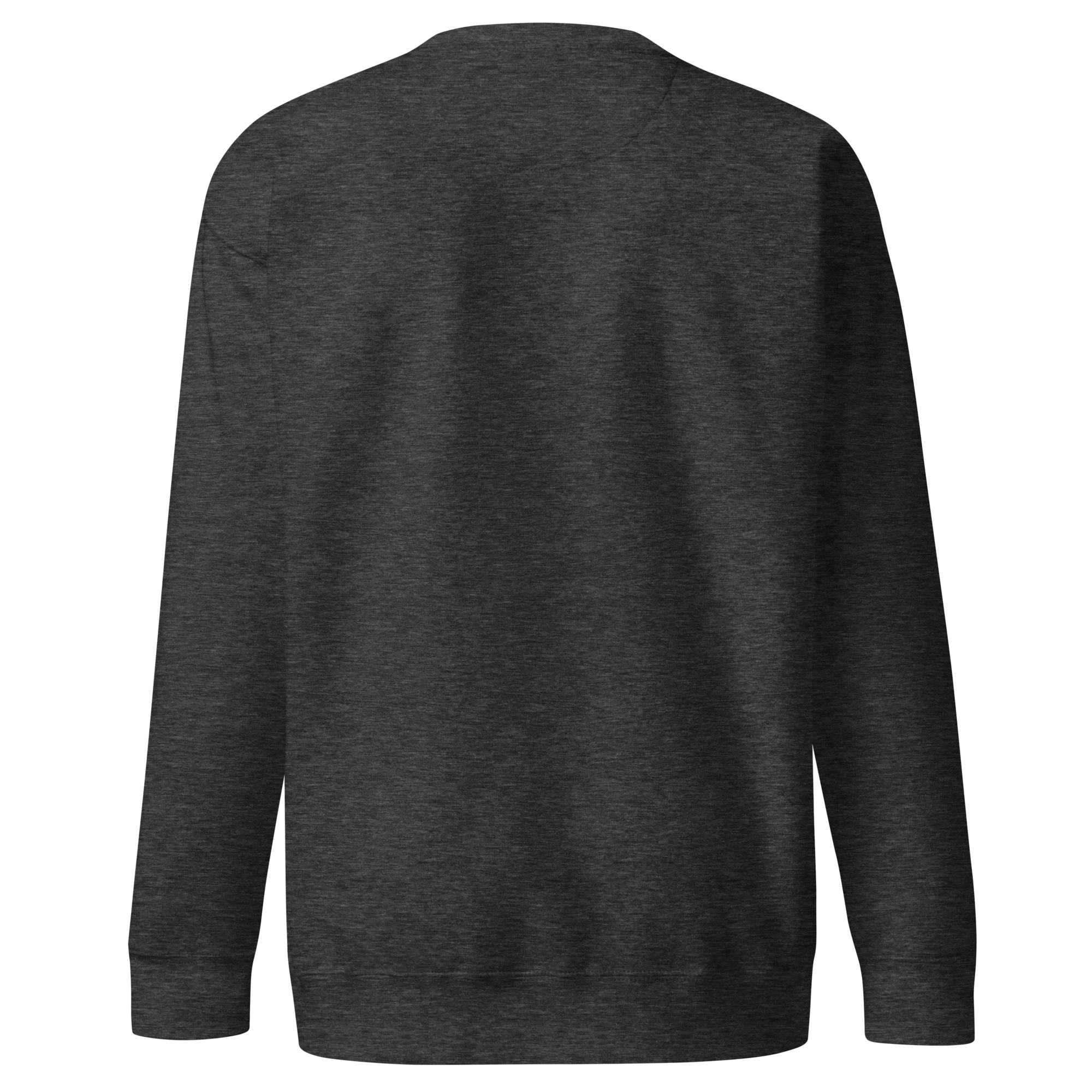 Charcoal premium sweatshirt with embroidered logo, soft interior, and relaxed streetwear fit for everyday wear.