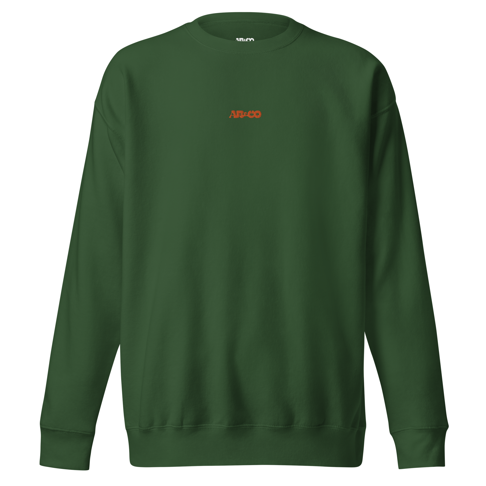 Green premium sweatshirt with embroidered logo, soft brushed interior, and relaxed streetwear fit.