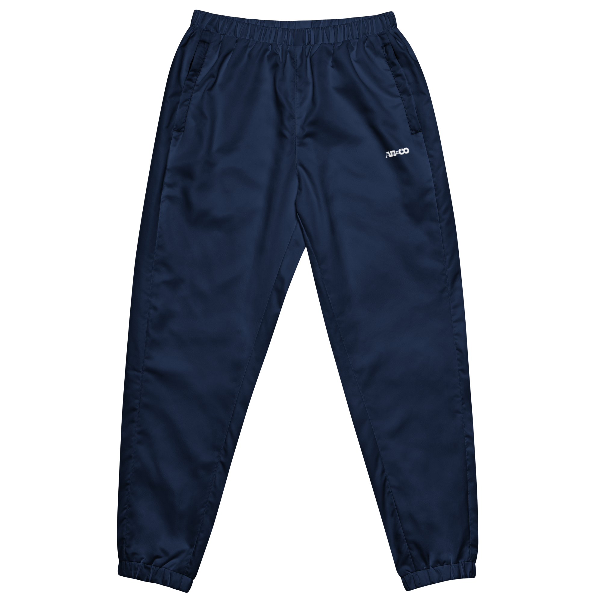 Unisex track pants in Navy Blue with elastic waistband, tapered leg, and side pockets. Relaxed streetwear style for everyday wear.”