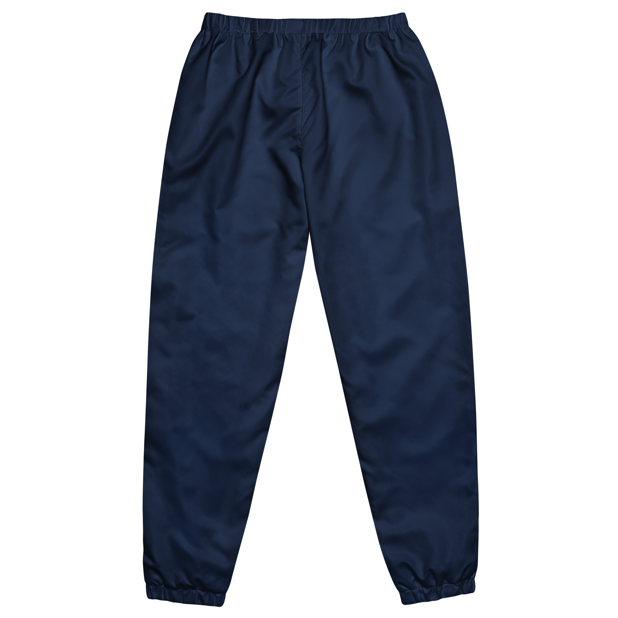 Unisex track pants in Navy Blue with elastic waistband, tapered leg, and side pockets. Relaxed streetwear style for everyday wear.