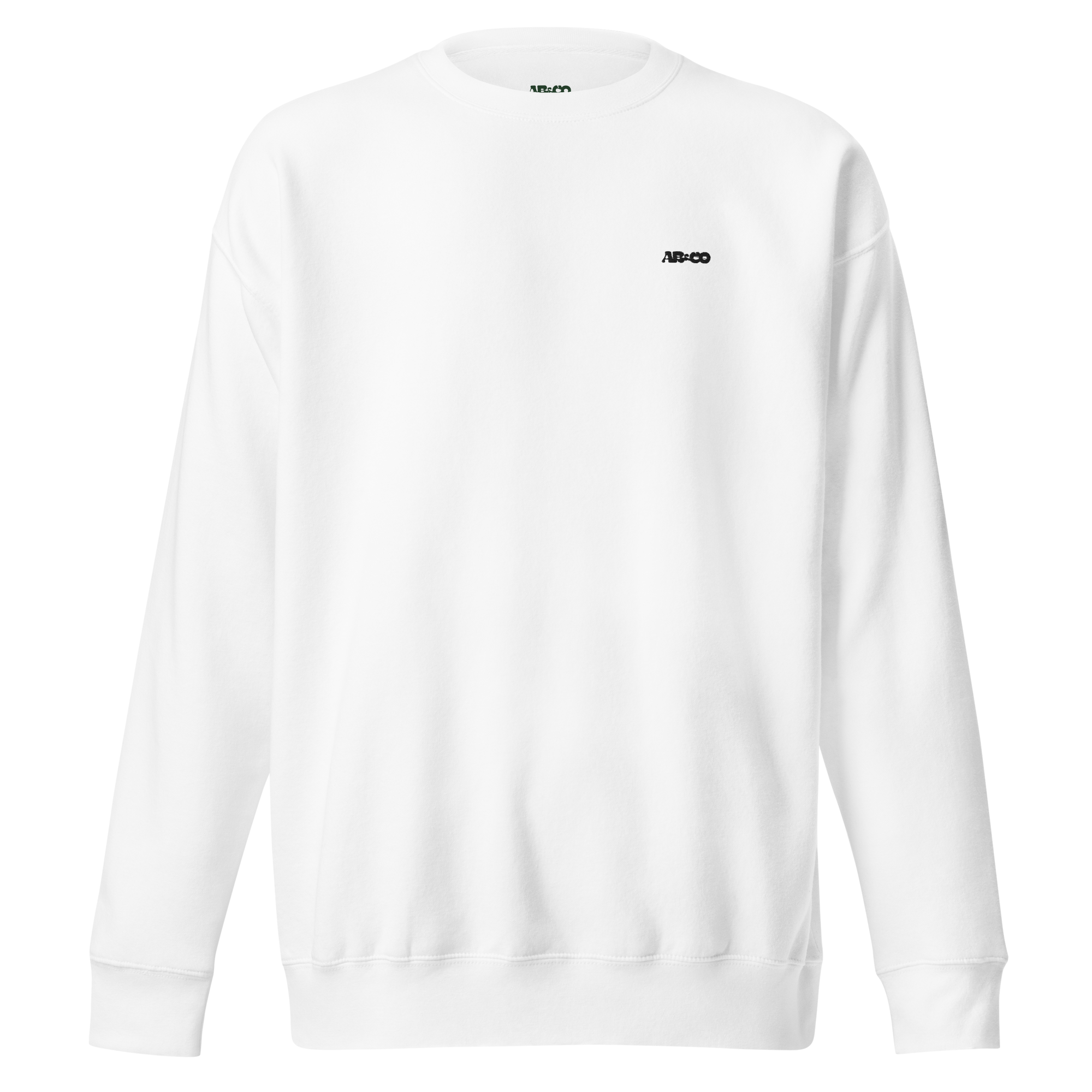 White embroidered hoodie with soft interior, structured fit, and minimal streetwear design.