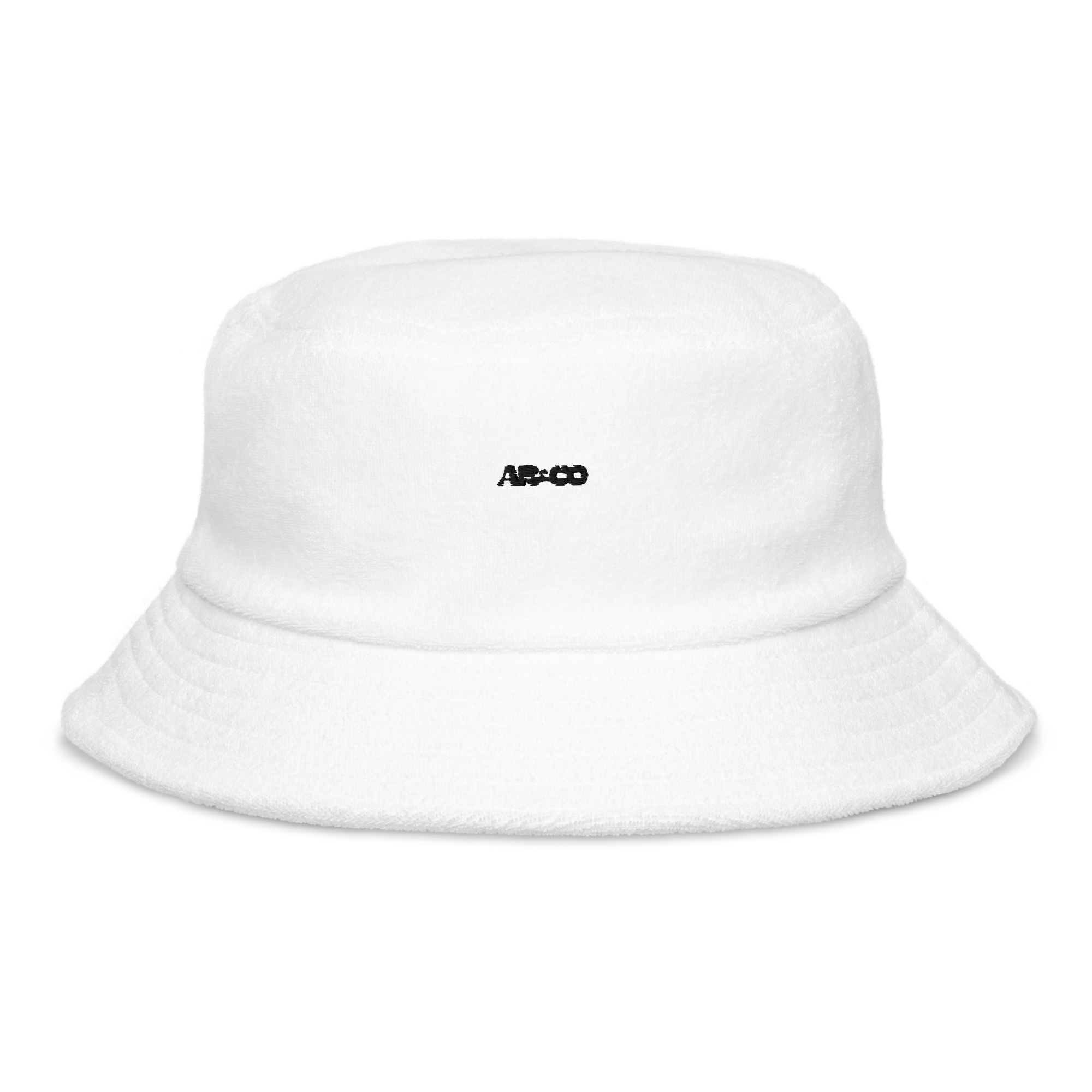 Unstructured bucket hat in White with embroidered logo, lightweight cotton, and relaxed streetwear fit.