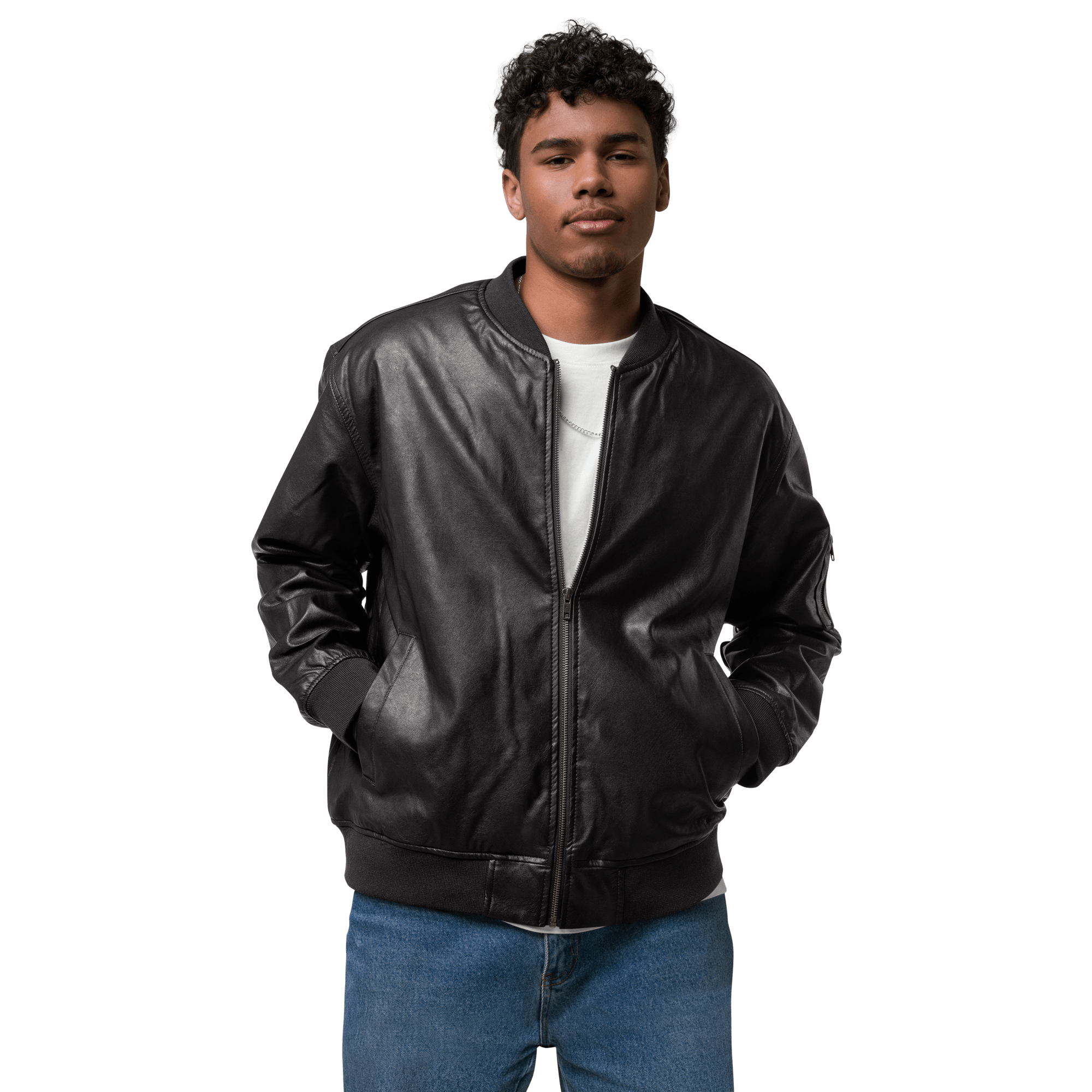 AB&CO Leather Bomber Jacket AB&CO