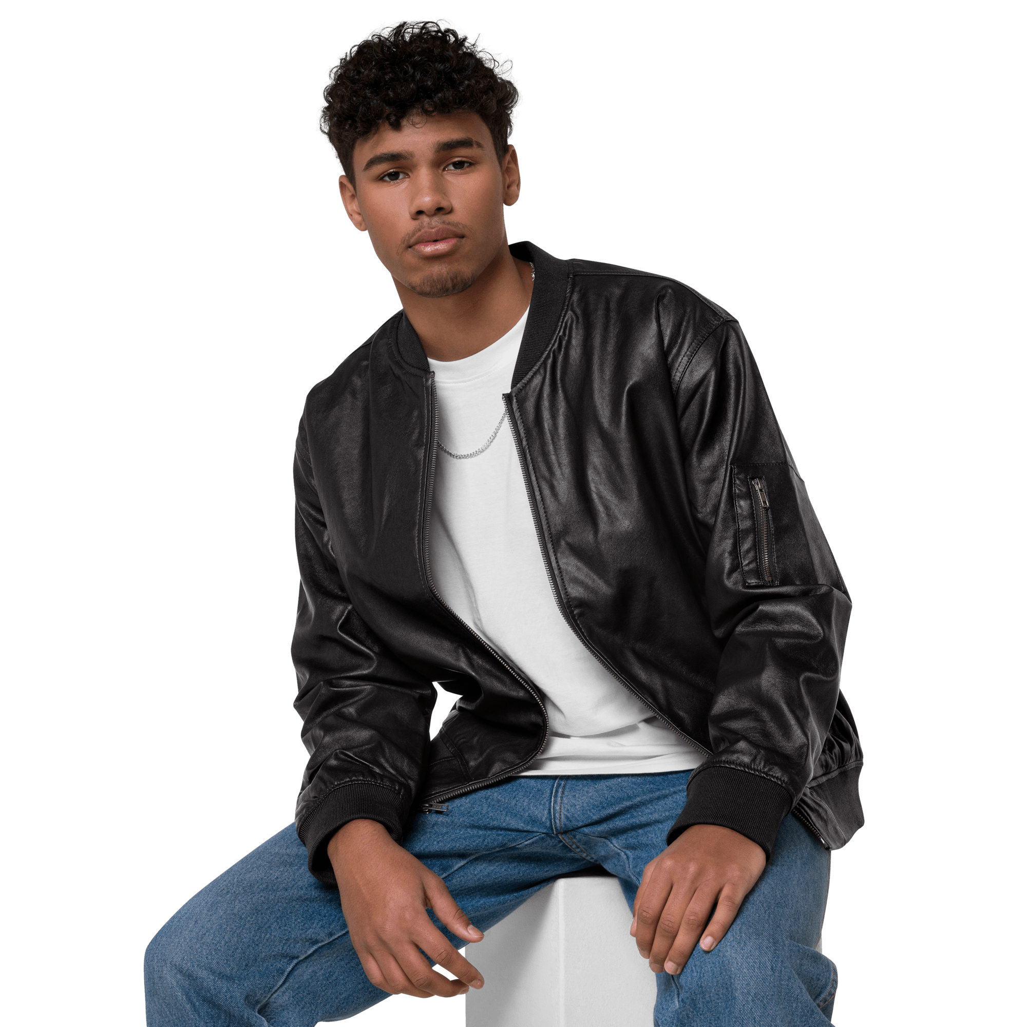 AB&CO Leather Bomber Jacket AB&CO